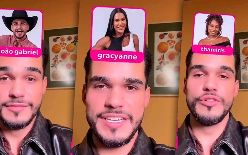 João Pedro coloca Gracyanne Barbosa e Thamiris nos últimos lugares de ranking de participantes do BBB 25
