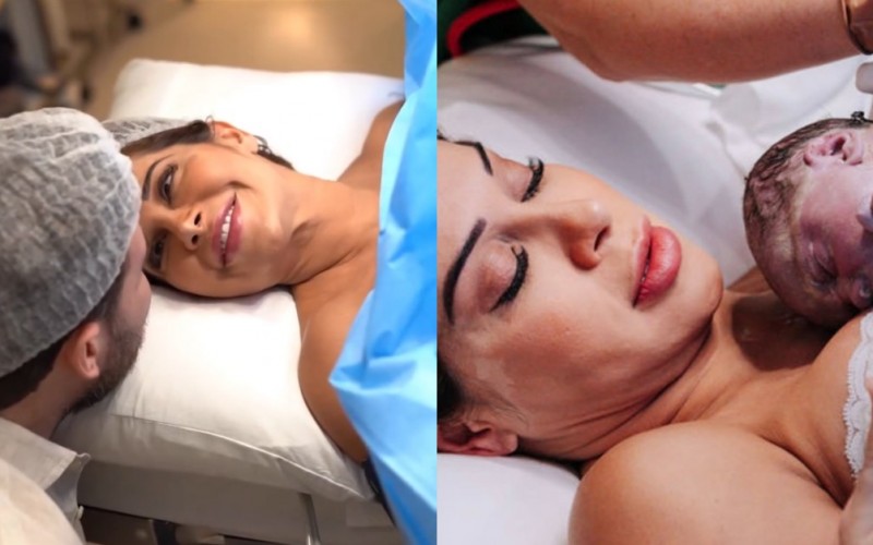 Maíra Cardi mostra momentos inéditos do parto: