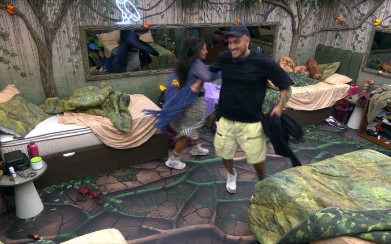 MC Bin Laden e Fernanda dançam após escaparem do Paredão do BBB 24:
