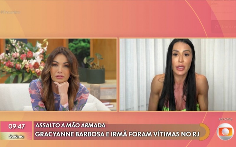 No Encontro, Gracyanne Barbosa conta detalhes de assalto que sofreu: