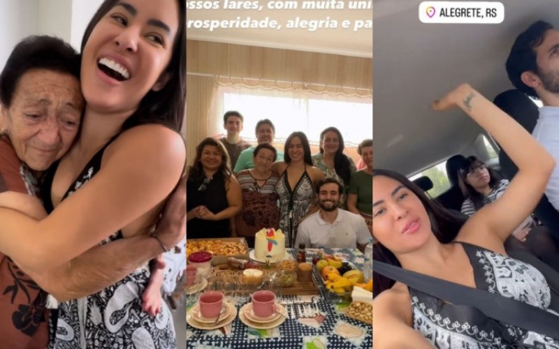 Noivos, Isabelle e Matteus reúnem famÃlias para o Natal no Alegrete