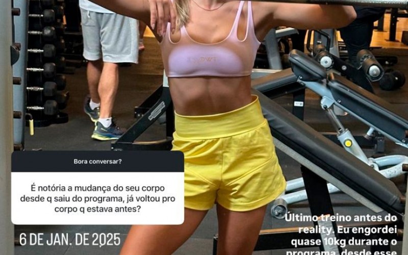 Renata, campeã do BBB 25, comenta mudanças no corpo após reality: