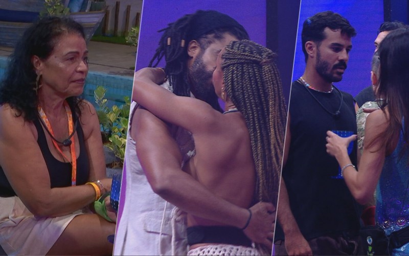 Resumo BBB 25 de hoje: madrugada tem primeiro beijo de Aline e Diogo, reação de Vilma e DR entre amigos