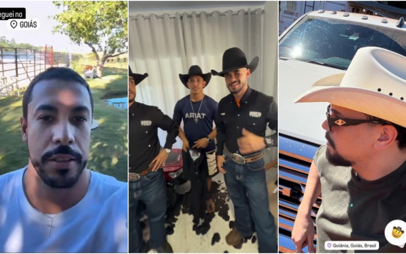 Rodeio de influenciador com gêmeos do BBB 25 reúne VinÃcius e Maike em Goiás
