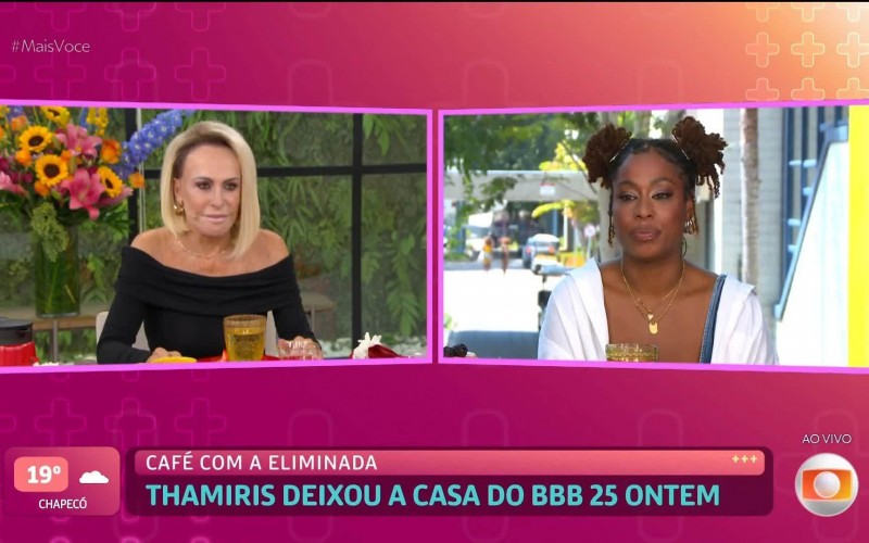 Thamiris no Mais Você: reveja os vÃdeos da entrevista da décima eliminada do BBB 25