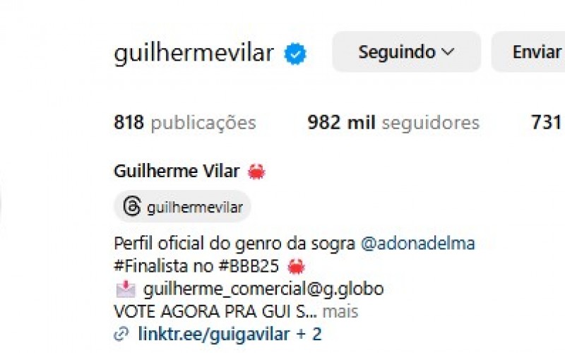 Veja como estão as redes sociais dos finalistas antes da Final do BBB 25