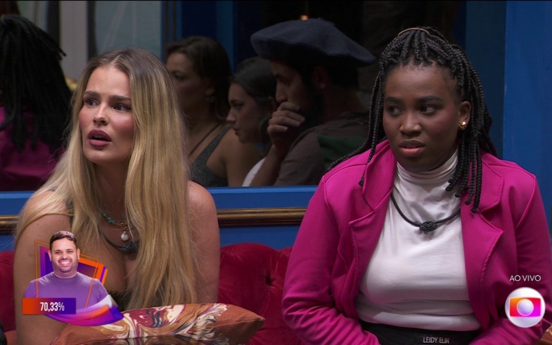Veja reação de Yasmin e Leidy Elin com resultado do Paredão entre Michel e Davi no BBB 24