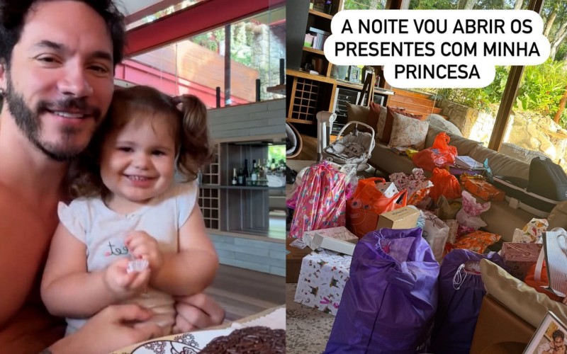Viih Tube mostra presentes e Eliezer brinca sobre não comer na festa da filha Lua: