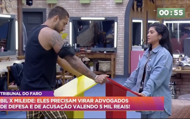 Afastados, Bil e Mileide lavam roupa suja durante dinâmica