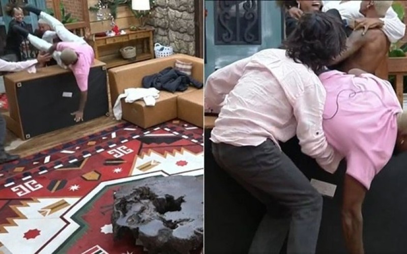 Após tombo no sofá, Tonzão vira meme na sede: "Ficou igual um pêndulo"