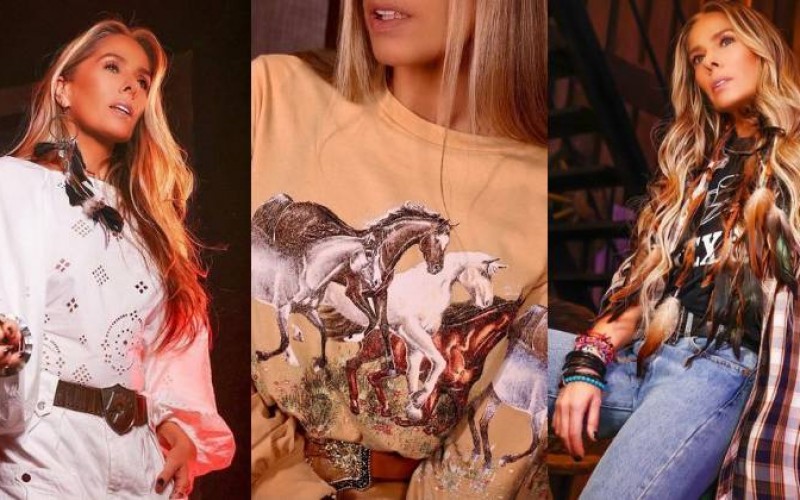 Galisteu aposta em looks rurais com detalhes "diferentões" <br>