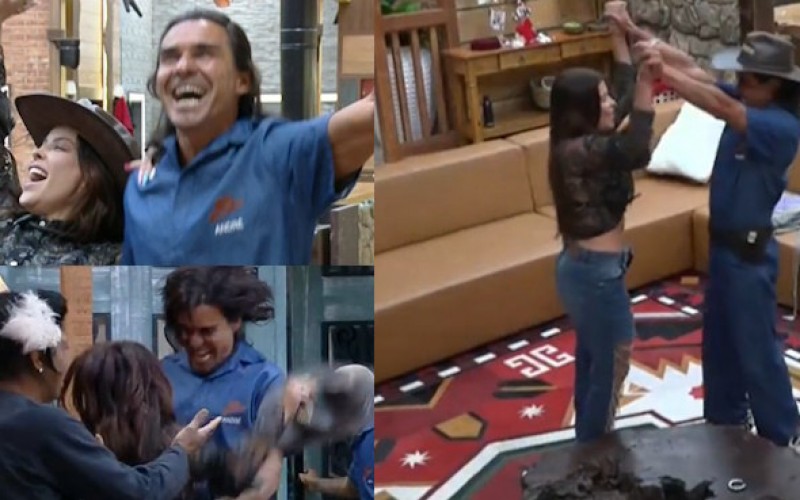 Veja como André Gonçalves comemorou a vitória na última Prova do Fazendeiro do reality