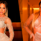 Gabi Martins ousa com vestido brilhante para 1º ensaio na Vila Isabel