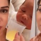 Maíra Cardi explica por que filha recém-nascida já usa copo para tomar leite
